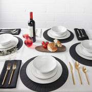 Brilliant - BIANCO STRIPE 12PC DINNERSET Home & Kitchen