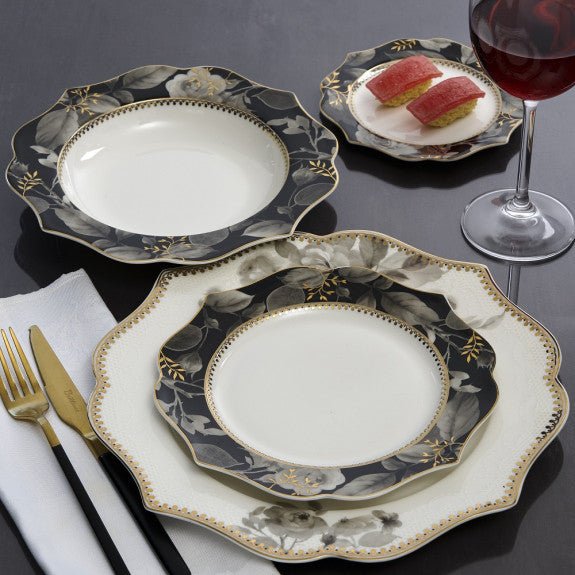 Brilliant - BLACK ROSE 18PC DINNERSET Home & Kitchen