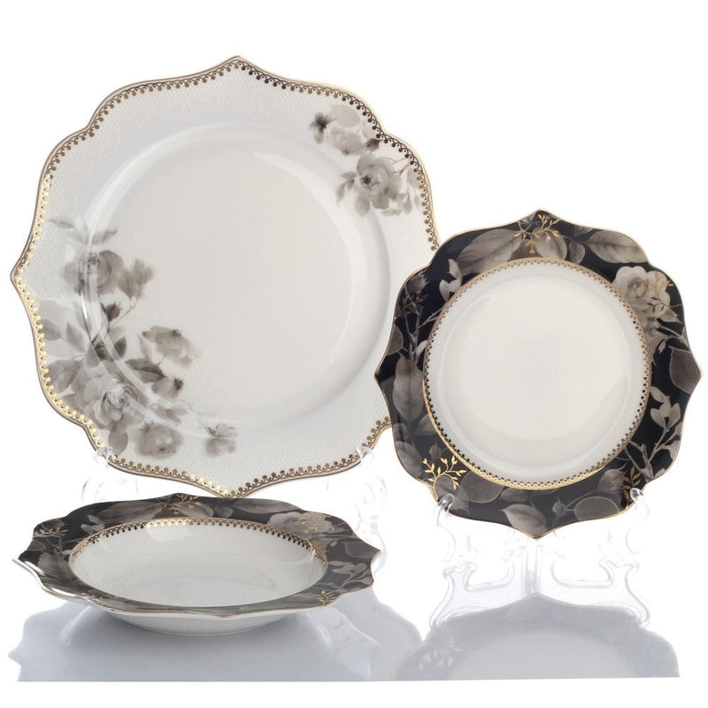 Brilliant - BLACK ROSE 18PC DINNERSET Home & Kitchen