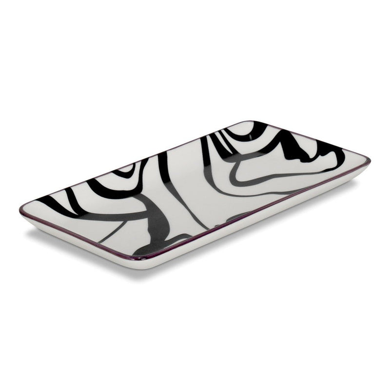 Brilliant - CHEVRON BLACK RECTANGULAR PLATE 22CM Home & Kitchen