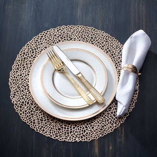 Brilliant - FLORAL LACE GOLD OVAL PLATTER 14" Home & Kitchen