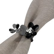 Brilliant - NAPKIN RING BLOOM BLACK S/4 Home & Kitchen