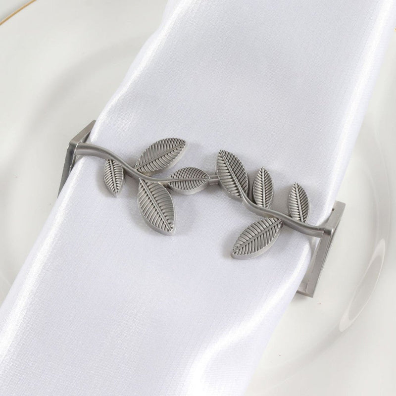 Brilliant - NAPKIN RING FLAT - VINTAGE SILVER S/4 Home & Kitchen