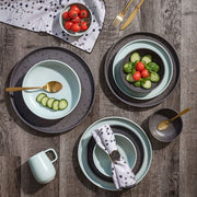 Brilliant - NAPKIN RING MEDALLION MARBLE BLACK Home & Kitchen