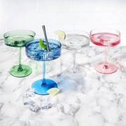 Brilliant - RIBBED CLEAR COUPE COCKTAIL 290ML SET/4 Home & Kitchen