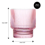Brilliant - RIBBED PINK OLD FASHIONED 340ML SET/4 Home & Kitchen