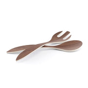 Brilliant - WALNUT BASIC WHITE SALAD SERVER SET Home & Kitchen
