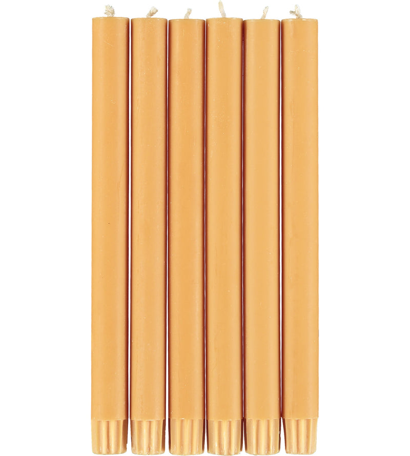 British Colour Standard - Solid Dinner Candle x6 Saffron Home & Kitchen