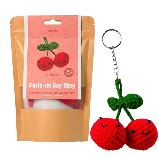 Broderie - CHERRIES KEYCHAIN DIY CROCHET KIT Arts & Entertainment