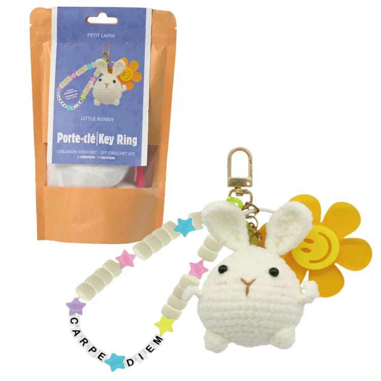 Broderie - LITTLE BUNNY KEYCHAIN DIY CROCHET KIT Arts & Entertainment