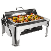 Browne - HARMONY Rectangle Chafer w/Nautilus Window Cover, Full Size, 9qt/8.5L, 26.5x21.5x17.5", SS Home & Kitchen