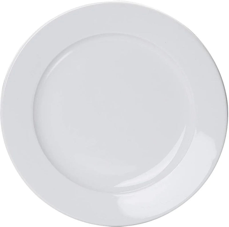 Browne - PALM Dinner Plate, 9"/22.9cm, Wide Rim, Porcelain, White Home & Kitchen