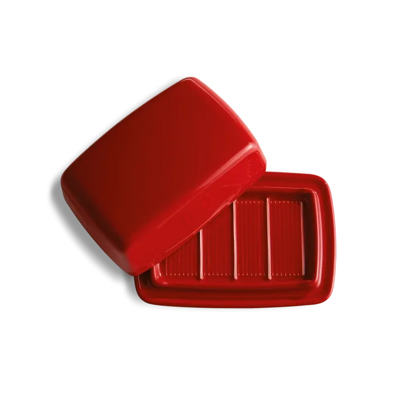 Emile Henry - Butter Dish | 6.7 x 4.7 x 2.7 in / 17 x 12 x 7 cm / 5.2 qt / 0.5 L
