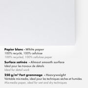 Clairefontaine - Paint'On A4 recycled paper pad 30S white 250g Arts & Crafts