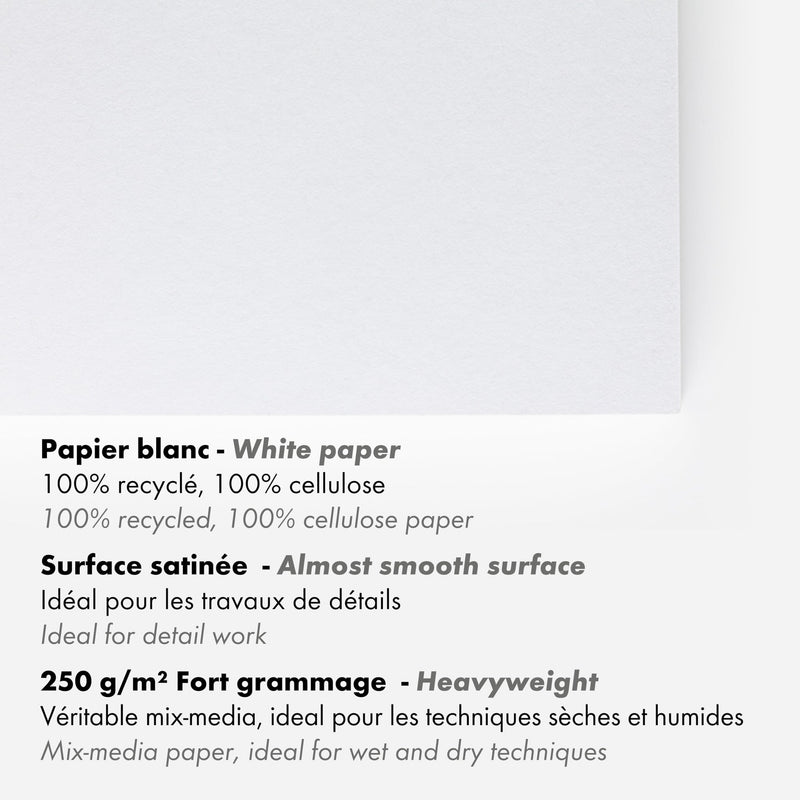 Clairefontaine - Paint'On A4 recycled paper pad 30S white 250g Arts & Crafts