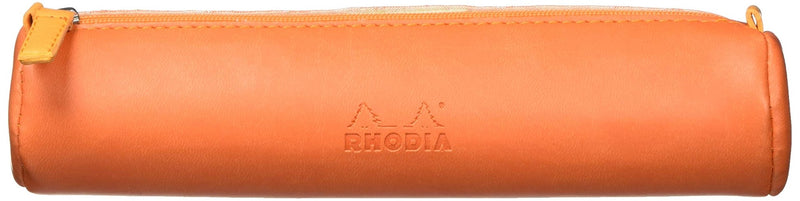 Clairefontaine - Round Pencil Case Italian Leatherette Rhodiarama Tangerin (8.45x2in) Toys & Games