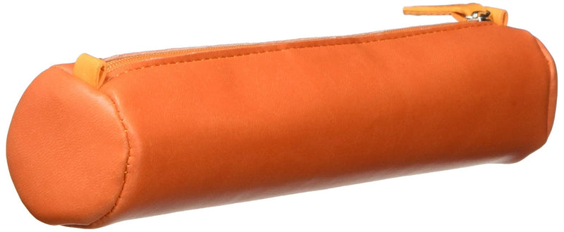 Clairefontaine - Round Pencil Case Italian Leatherette Rhodiarama Tangerin (8.45x2in) Toys & Games