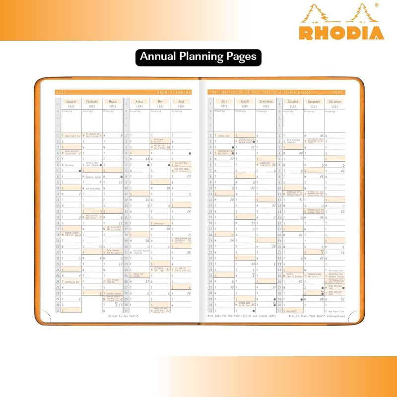 Clairefontaine - Webplanner 2026: horizontal Grid Agenda - Poppy - A5. 160 pages (5.8x8.3in)