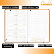 Clairefontaine - Webplanner 2026: horizontal Grid Agenda - Poppy - A5. 160 pages (5.8x8.3in)