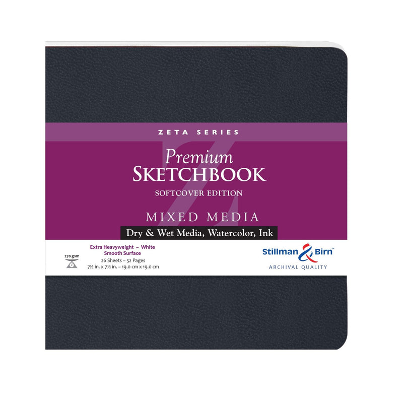 Clairefontaine - Zeta: Softcover Square 26 Sheets 270g White (7.5 x 7.5in) Office Supplies