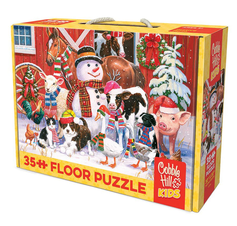 Cobble Hill - 35 Piece Jigsaw Puzzle - Festive Farmyard Greetings | Old Version Toys & Games