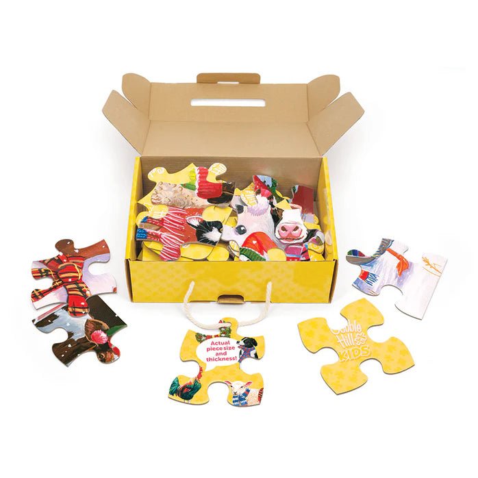 Cobble Hill - 35 Piece Jigsaw Puzzle - Festive Farmyard Greetings | Old Version Toys & Games
