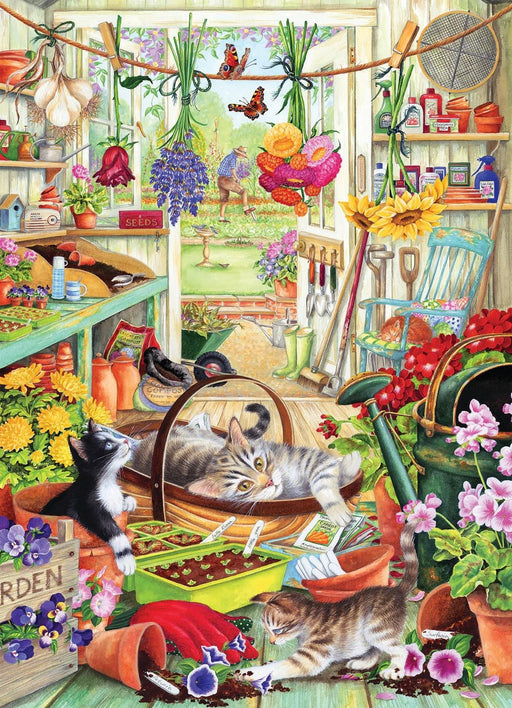Cobble Hill - Potting Shed Cats | 500 Piece Games & Toys