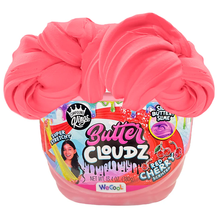 COMPOUND KINGS Fluffy Butter Cloudz Compound Bucket For Girls & Boys | Sensory Toys | Non - Toxic & Non - Sticky | Stress Re Toys & Games 13.40 Oz Cherry Vanilla