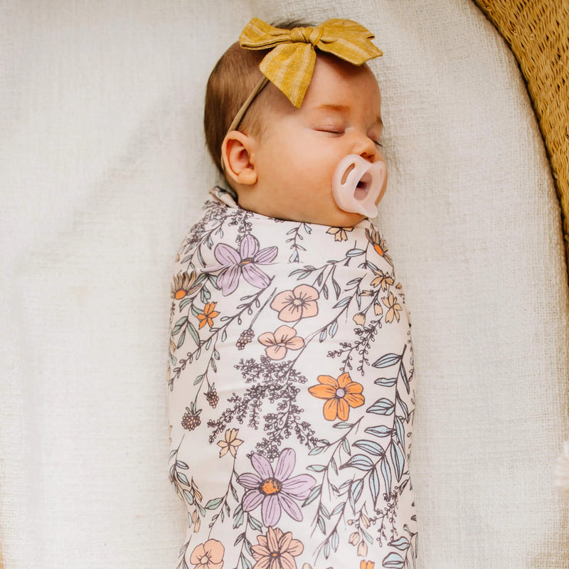 Copper Pearl - Swaddle Blanket Baby & Toddler Floral Flora