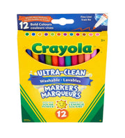 Crayola - 12 WASHABLE FINE LINE, BOLD Arts & Crafts