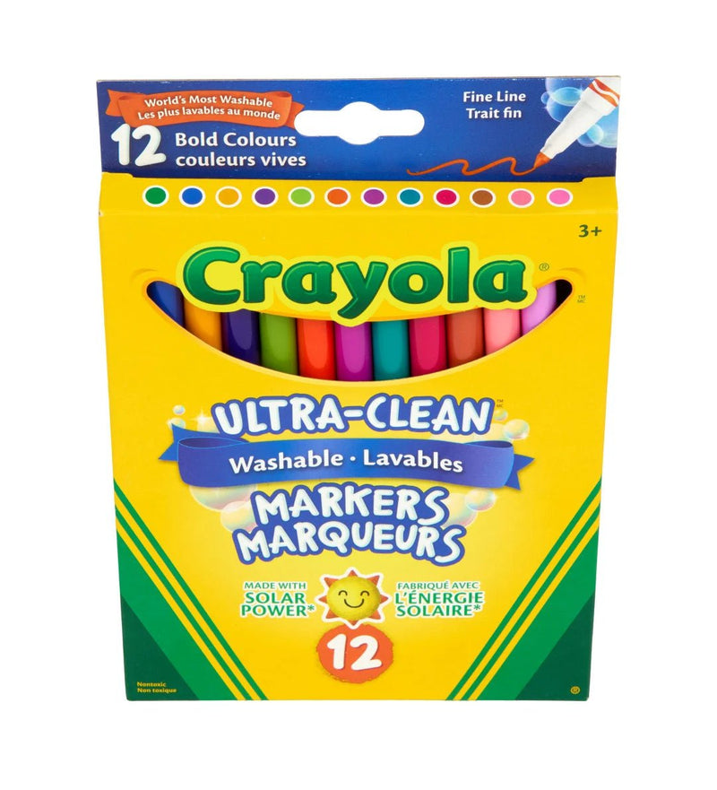 Crayola - 12 WASHABLE FINE LINE, BOLD Arts & Crafts