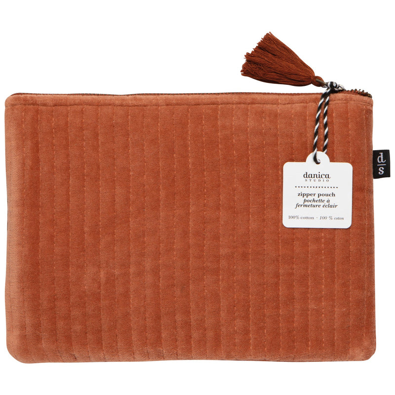 Danica Studio - Copper Quilted Velvet Flat Pouch Luggage & Bags
