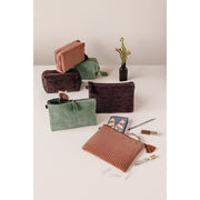 Danica Studio - Copper Quilted Velvet Flat Pouch Luggage & Bags