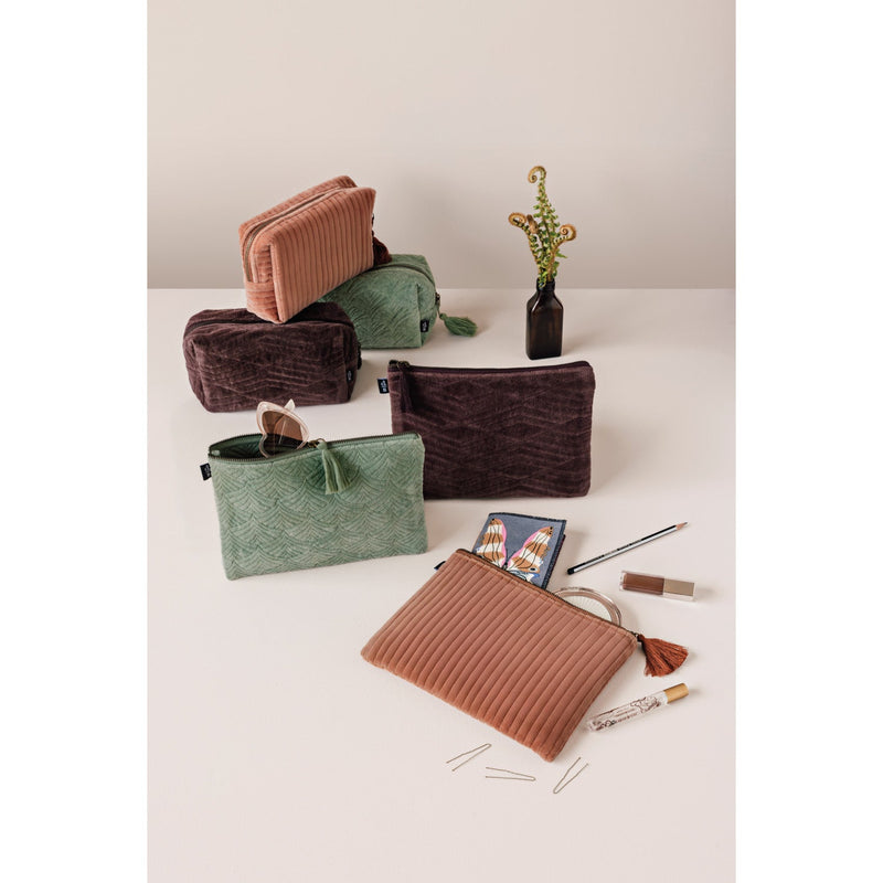 Danica Studio - Copper Quilted Velvet Flat Pouch Luggage & Bags