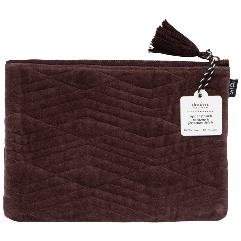 Danica Studio - Fig Quilted Velvet Flat Pouch Luggage & Bags