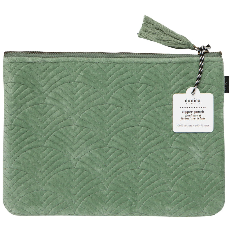 Danica Studio - Jade Quilted Velvet Flat Pouch Luggage & Bags