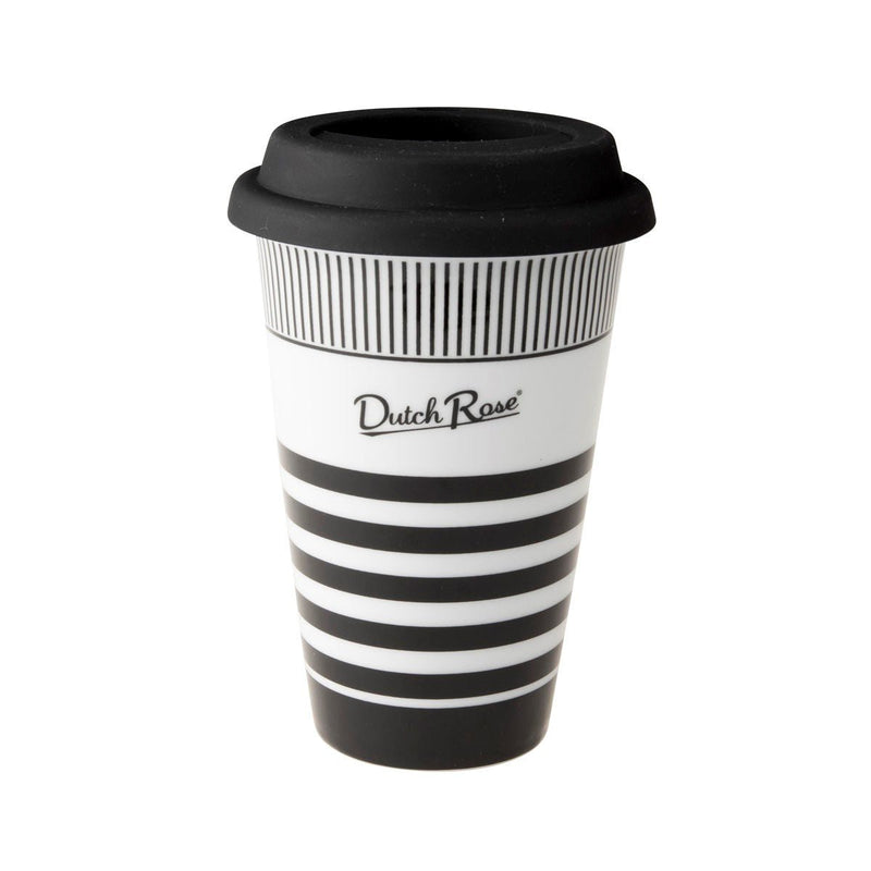 David Shaw - Dutch Rose Coffe to Go Black Stripe Home & Kitchen