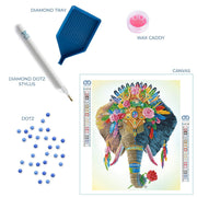 DIAMOND DOTZ - BOHEMIAN ELEPHANT (16.14" x 20.08" - 41cm x 51cm) Arts & Crafts