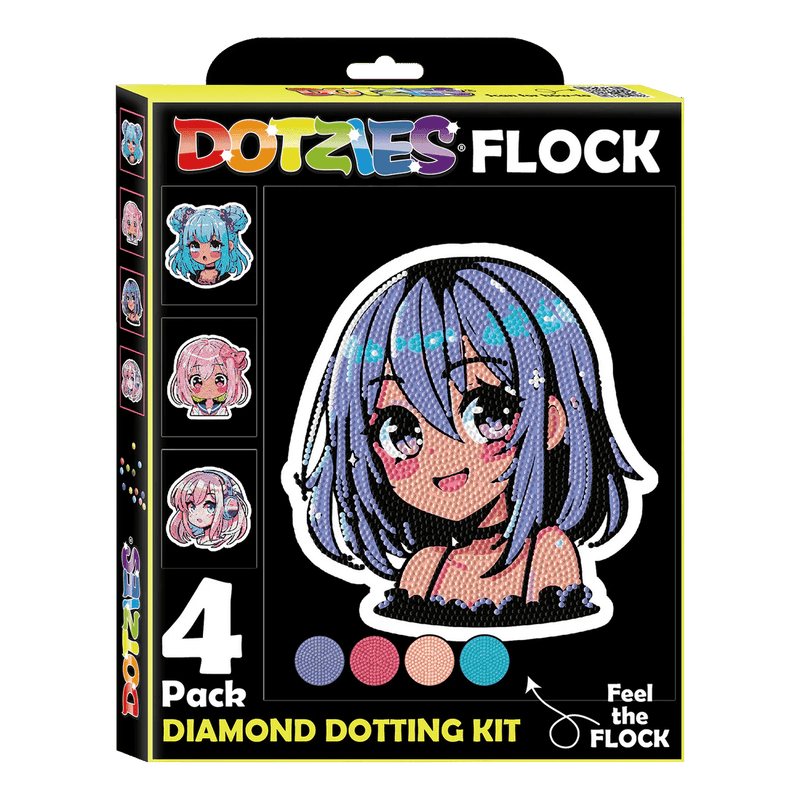 DIAMOND DOTZ - DOTZIES FLOCK - NEON ANIME GIRLS Arts & Crafts