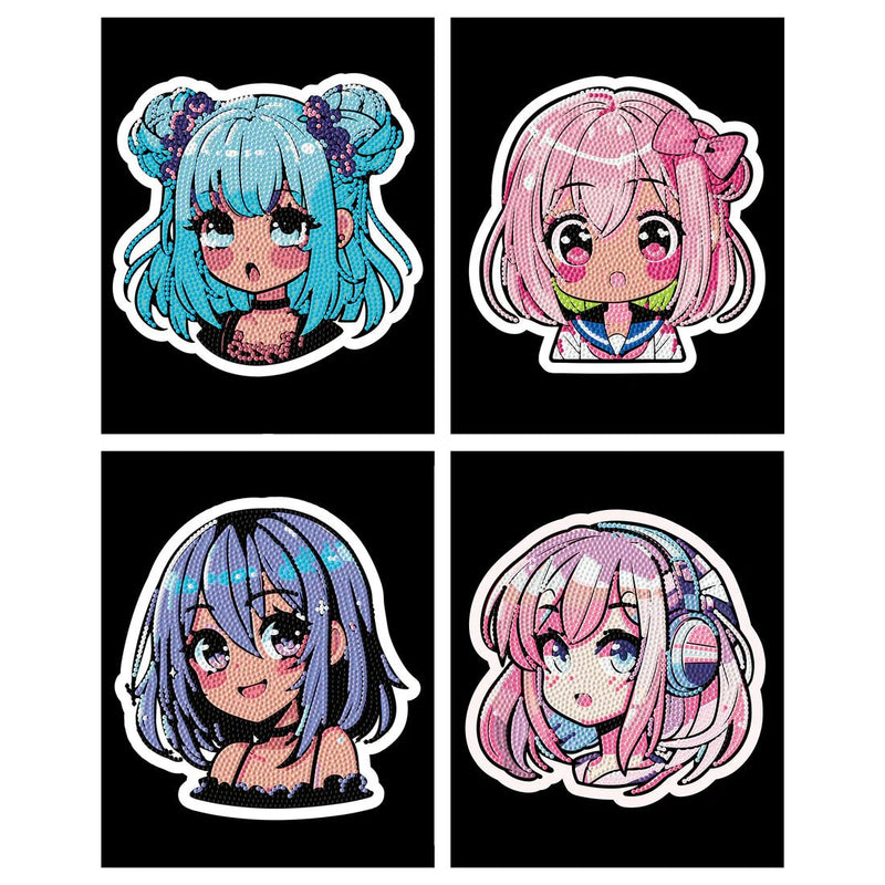 DIAMOND DOTZ - DOTZIES FLOCK - NEON ANIME GIRLS Arts & Crafts