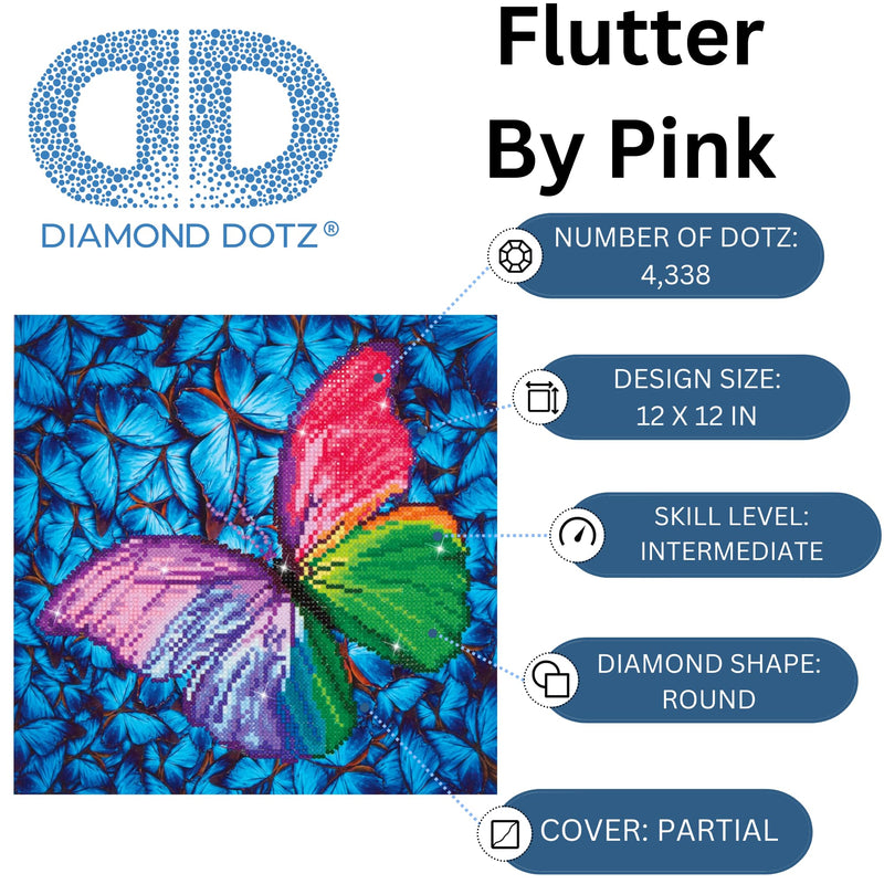 DIAMOND DOTZ - Flutter by Pink 38x38 Arts & Crafts