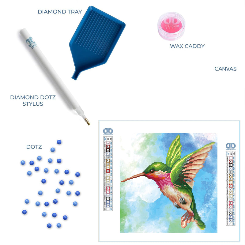 DIAMOND DOTZ - Hummingbird 36x37 Arts & Crafts