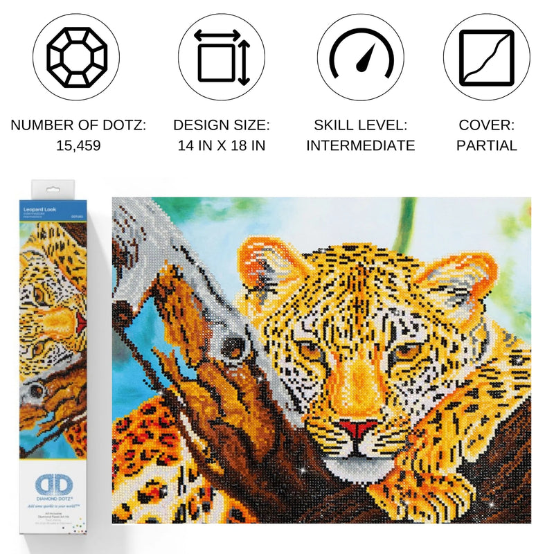 DIAMOND DOTZ - LEOPARD LOOK (14" x 18") Arts & Crafts