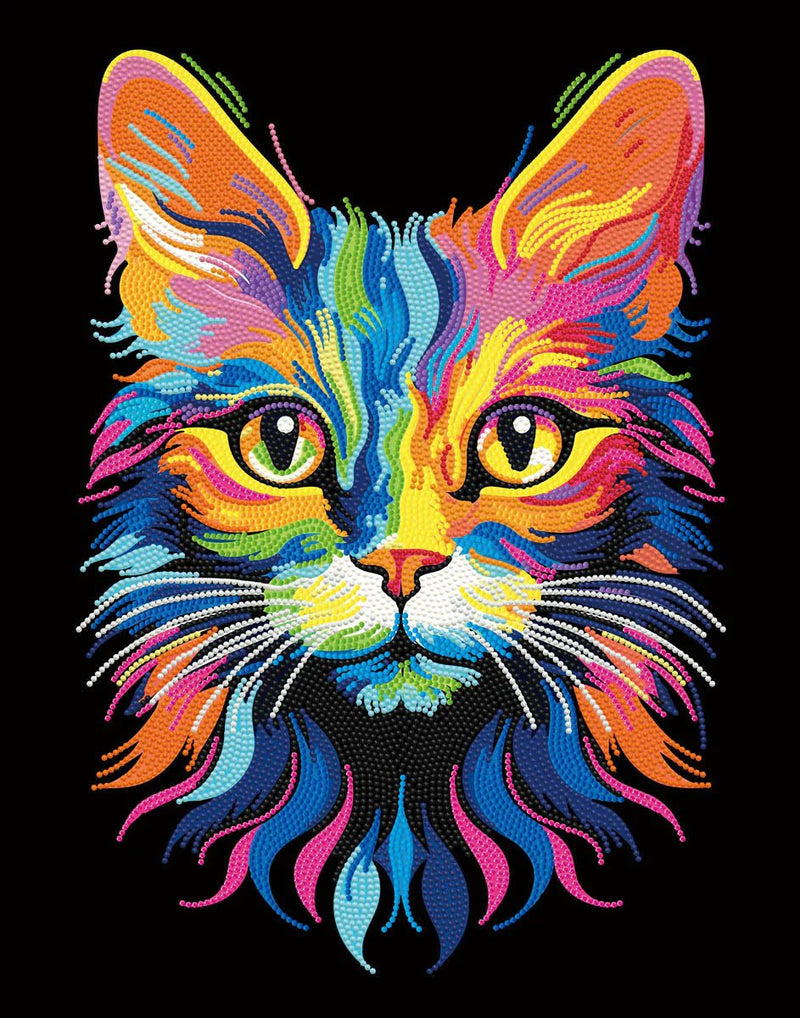 DIAMOND DOTZ - NEON CAT (17.1" x 21.1") Arts & Crafts