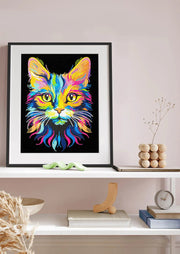 DIAMOND DOTZ - NEON CAT (17.1" x 21.1") Arts & Crafts
