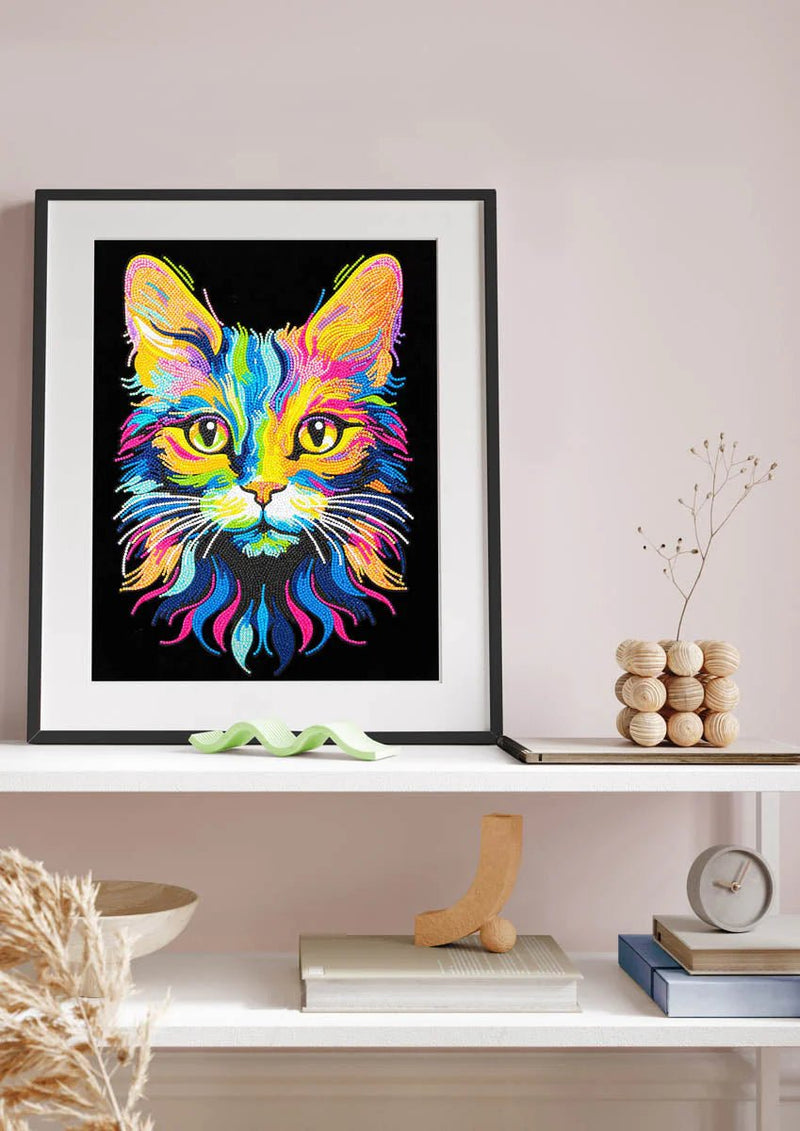 DIAMOND DOTZ - NEON CAT (17.1" x 21.1") Arts & Crafts