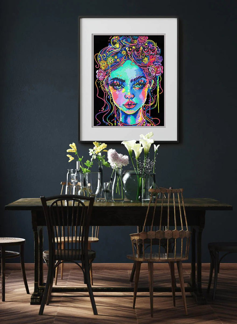 DIAMOND DOTZ - NEON ELECTRIC BEAUTY (17.1" x 21.1") Arts & Crafts