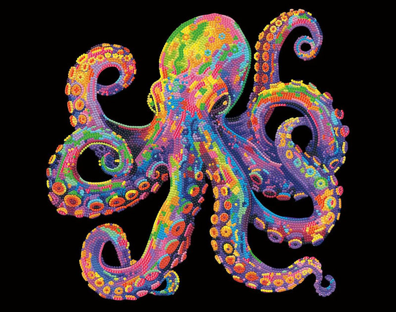 DIAMOND DOTZ - NEON OCTOPUS (17.1" x 21.1") Arts & Crafts