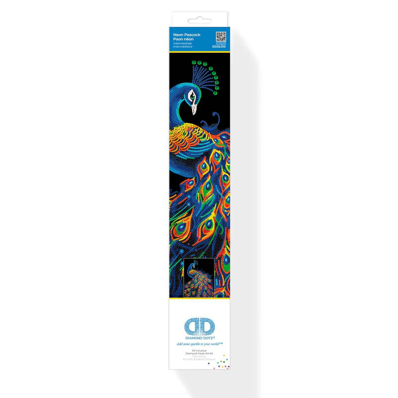 DIAMOND DOTZ - NEON PEACOCK (17.1" x 21.1") Arts & Crafts