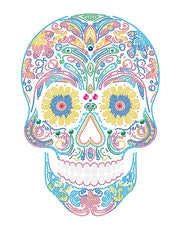 DIAMOND DOTZ - NEON SUGAR SKULL (17.1" x 21.1") Arts & Crafts